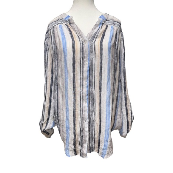 Hope & Harlow Spirited Stripe Shirt Size XL - Picture 4 of 6